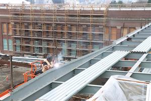 roof of media ctr main building behind
